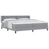 vidaXL Lit &agrave; ressorts avec matelas Gris clair 200 x 200 cm Polyester
