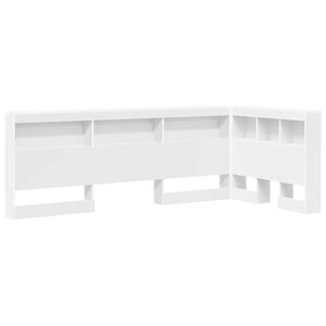 vidaXL T&ecirc;te de lit de rangement Blanc Bois d'ing&eacute;nierie