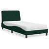 vidaXL Lit avec matelas vert fonc&eacute; 80x200 cm velours