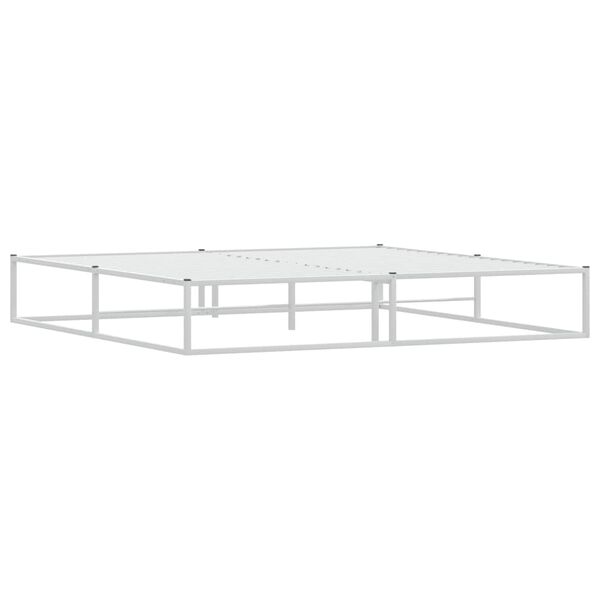 vidaXL Cadre de lit sans matelas blanc 200x200 cm m&eacute;tal