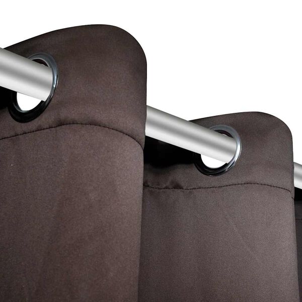 2 pcs Rideau Blackout Occultant Brun avec &OElig;illets en m&eacute;tal 135x245cm