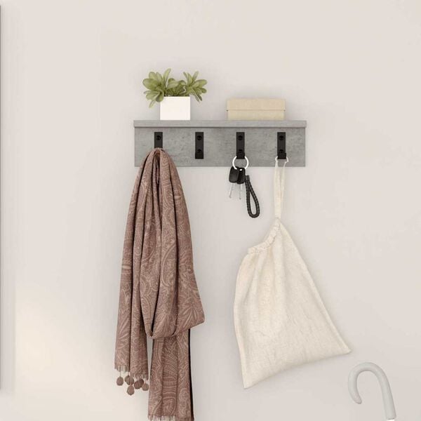 vidaXL Porte-manteau mural Gris b&eacute;ton 40 x 10,5 x 10,5 cm