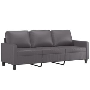 vidaXL Canap&eacute; &agrave; 3 places Gris 180 cm Similicuir