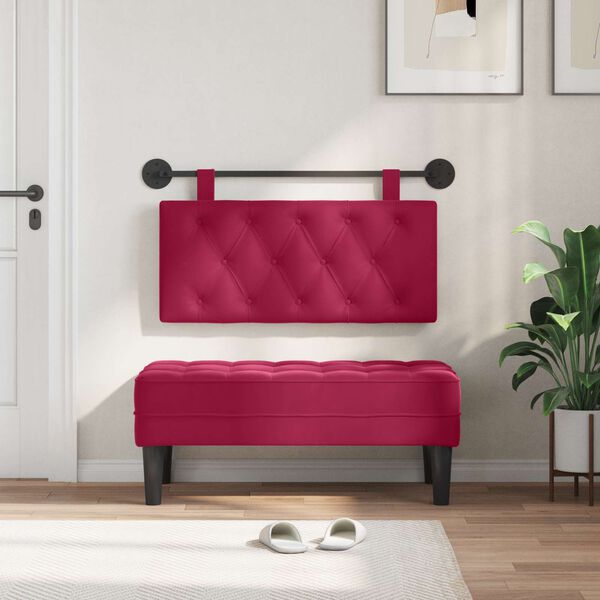 vidaXL T&ecirc;te de lit suspendue Bordeaux 100 x 55 x 7 cm Velours