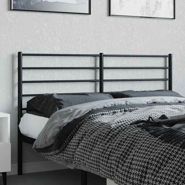 vidaXL T&ecirc;te de lit de remplacement m&eacute;tal noir 160 cm