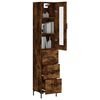 vidaXL Buffet haut Ch&ecirc;ne fum&eacute; 34,5x34x180 cm Bois d'ing&eacute;nierie