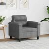 vidaXL Fauteuil gris fonc&eacute; 60 cm tissu microfibre