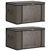 vidaXL Bo&icirc;te de rangement avec fen&ecirc;tre lat&eacute;rale transparente 2 pc Gris