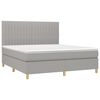 vidaXL Sommier &agrave; lattes de lit avec matelas Gris clair 180x200cm Tissu