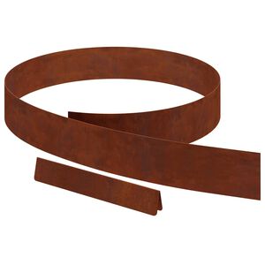 vidaXL Bordure de Pelouse 450 x 10 cm Acier patin&eacute; Rouill&eacute;