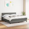 vidaXL Sommier &agrave; lattes de lit avec matelas Gris fonc&eacute; 160x200cm Tissu