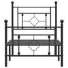 vidaXL Cadre de lit métal sans matelas avec pied de lit noir 75x190 cm