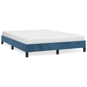 vidaXL Cadre de lit sans matelas bleu fonc&eacute; 140x200 cm velours