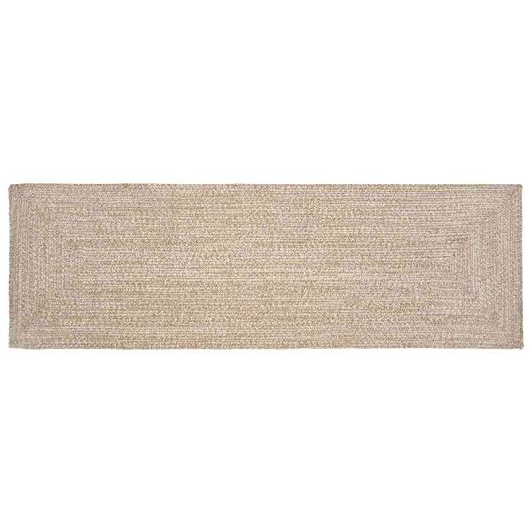 vidaXL Tapis Naturel et blanc 60 x 200 cm Jute