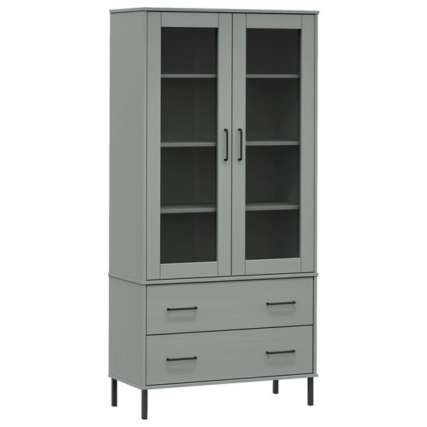 vidaXL Bibliothèque avec pieds en métal Gris 85x35x172,5 cm Bois OSLO