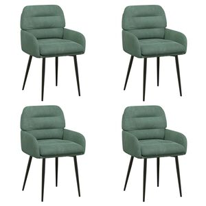 vidaXL Chaises de salle &agrave; manger 4 pc Velours Vert Mer