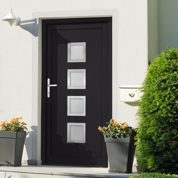 vidaXL Porte d'entr&eacute;e anthracite 98x208 cm PVC