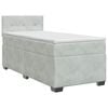 vidaXL Lit boxspring avec matelas Gris clair 100 x 200 cm Velours