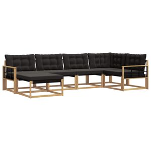 vidaXL Ensemble de canap&eacute;s d'ext&eacute;rieur 6 pc Blanc et noir