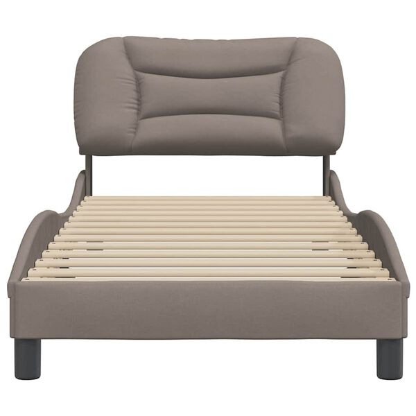 vidaXL Cadre de lit sans matelas Hvar taupe 90x200 cm tissu