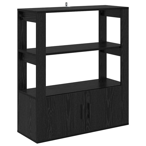 vidaXL Buffet Ch&ecirc;ne noir 30 x 80 x 90 cm Bois d'ing&eacute;nierie