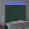 vidaXL T&ecirc;te de lit &agrave; LED Vert fonc&eacute; 80x5x118/128 cm Velours