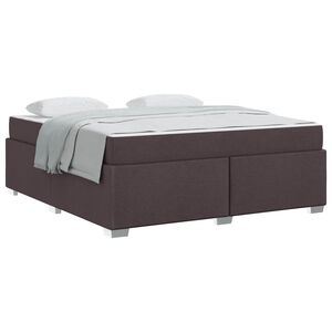 vidaXL Cadre de lit avec matelas Marron fonc&eacute; 180 x 200 cm tissu