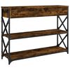 vidaXL Table console ch&ecirc;ne fum&eacute; 100x28x75 cm bois d'ing&eacute;nierie