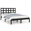 vidaXL Cadre de lit sans matelas noir 140x190 cm bois massif