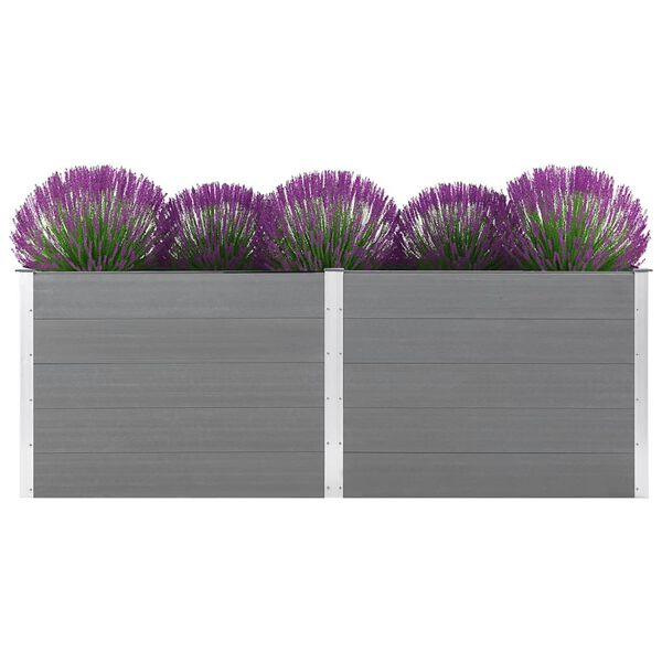 vidaXL Lit sur&eacute;lev&eacute; de jardin 250x50x91 cm WPC Gris