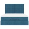 vidaXL Cadre de lit ottoman avec matelas bleu foncé 140x190 cm velours