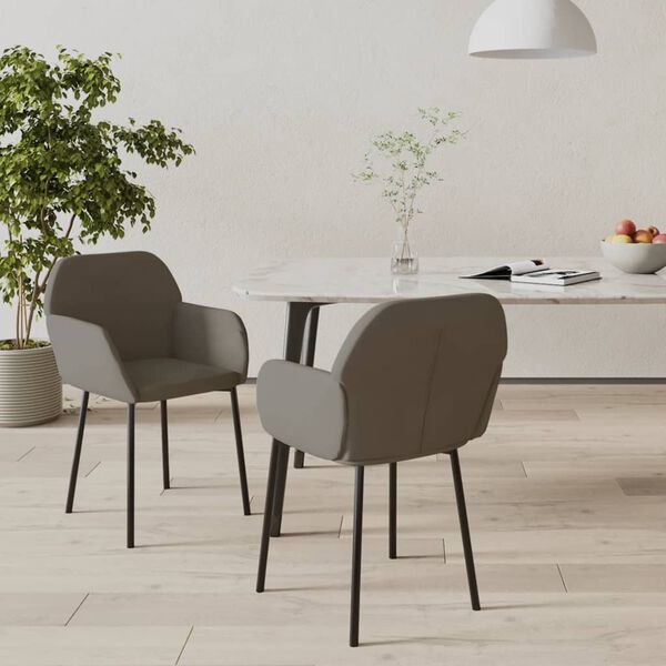 vidaXL Chaises &agrave; manger lot de 2 gris fonc&eacute; velours