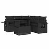 vidaXL Salon de jardin 6 pcs avec coussins noir r&eacute;sine tress&eacute;e