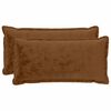 vidaXL Coussin de jet&eacute; 2 pc HOUTEN Marron Clair 40 x 80 cm Flanelle