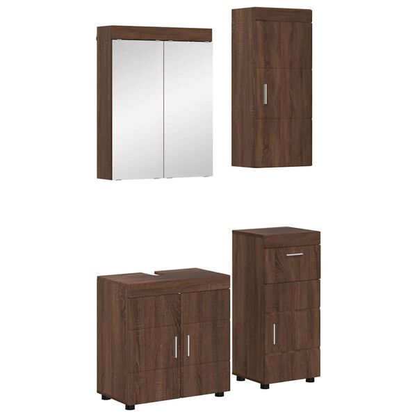 vidaXL Ensemble de mobilier de salle de bain TULUM Ch&ecirc;ne brun