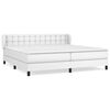 vidaXL Sommier &agrave; lattes de lit avec matelas Blanc 200x200cm Similicuir