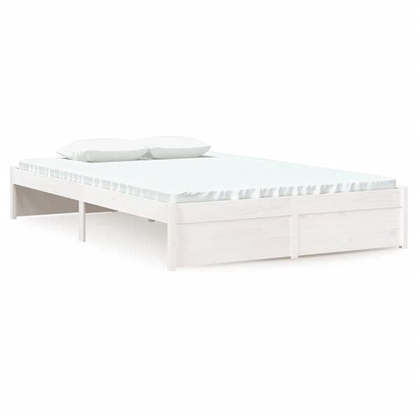 vidaXL Cadre de lit sans matelas blanc bois massif 120x200 cm