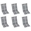 vidaXL Chaises inclinables de jardin et coussins lot de 6 Teck solide