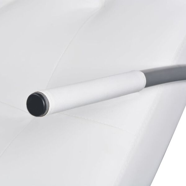 vidaXL Chaise longue avec oreiller Blanc Similicuir