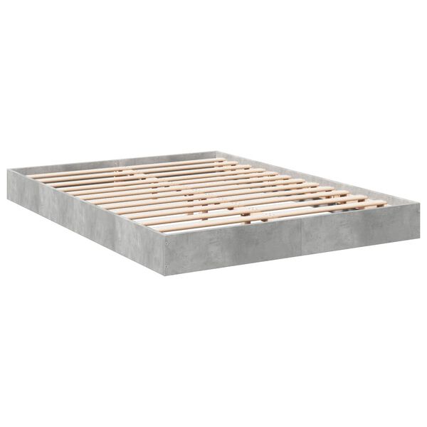vidaXL Cadre de lit sans matelas gris b&eacute;ton 135x190 cm