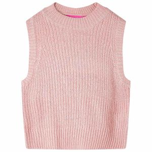 Gilet pull-over tricot&eacute; pour enfants rose clair 92