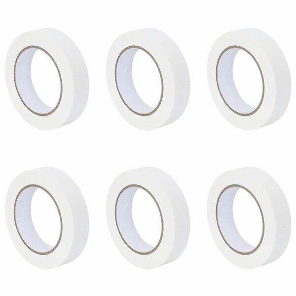 vidaXL Rubans de masquage pour peintre 6 pcs Blanc 25 mm x 50 m Papier