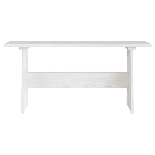 vidaXL Table &agrave; manger avec banc REINE blanc bois de pin solide