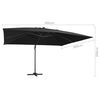 vidaXL Parasol déporté avec lumières LED Aluminium 400x300 cm noir