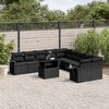 vidaXL Salon de jardin 11 pcs avec coussins noir r&eacute;sine tress&eacute;e