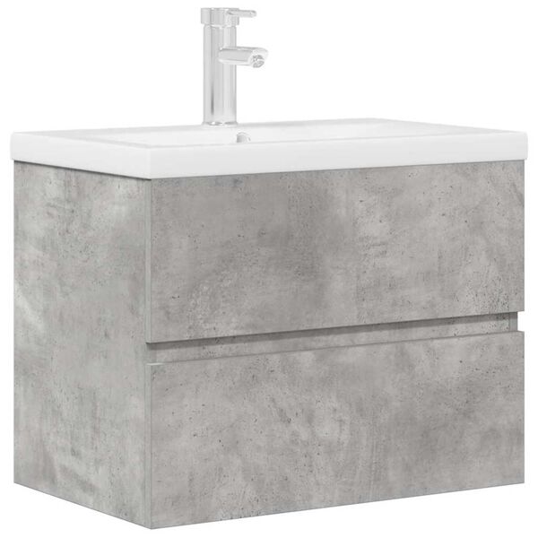 vidaXL Ensemble de meubles de salle de bain 2 pcs gris b&eacute;ton