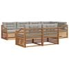 vidaXL Ensemble de canap&eacute;s d'ext&eacute;rieur 7 pcs Gris Naturel et Clair