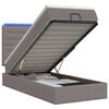 vidaXL Lit coffre avec matelas et LED Taupe 90 x 200 cm Tissu