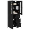 vidaXL Haut Armoire avec tiroir 2 pcs Ch&ecirc;ne noir Bois d'ing&eacute;nierie