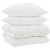 vidaXL Duvet d'hiver avec oreiller 3 pi&egrave;ces Blanc Microfibre